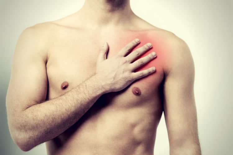 Man having chest pain, heart attack Man having chest pain, heart attack