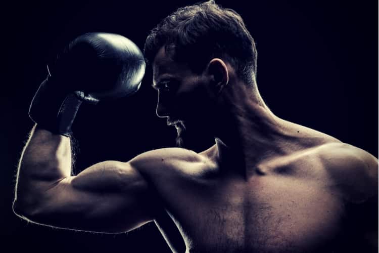Sportsman in boxing glove Sportsman in boxing glove